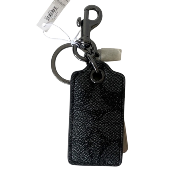 Coach Bottle Opener Key Fab Keychain in Signature Canvas Gunmetal/ Charcoal - Picture 1 of 5